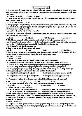 20 Câu hỏi trắc nghiệm Vật lí lớp 12